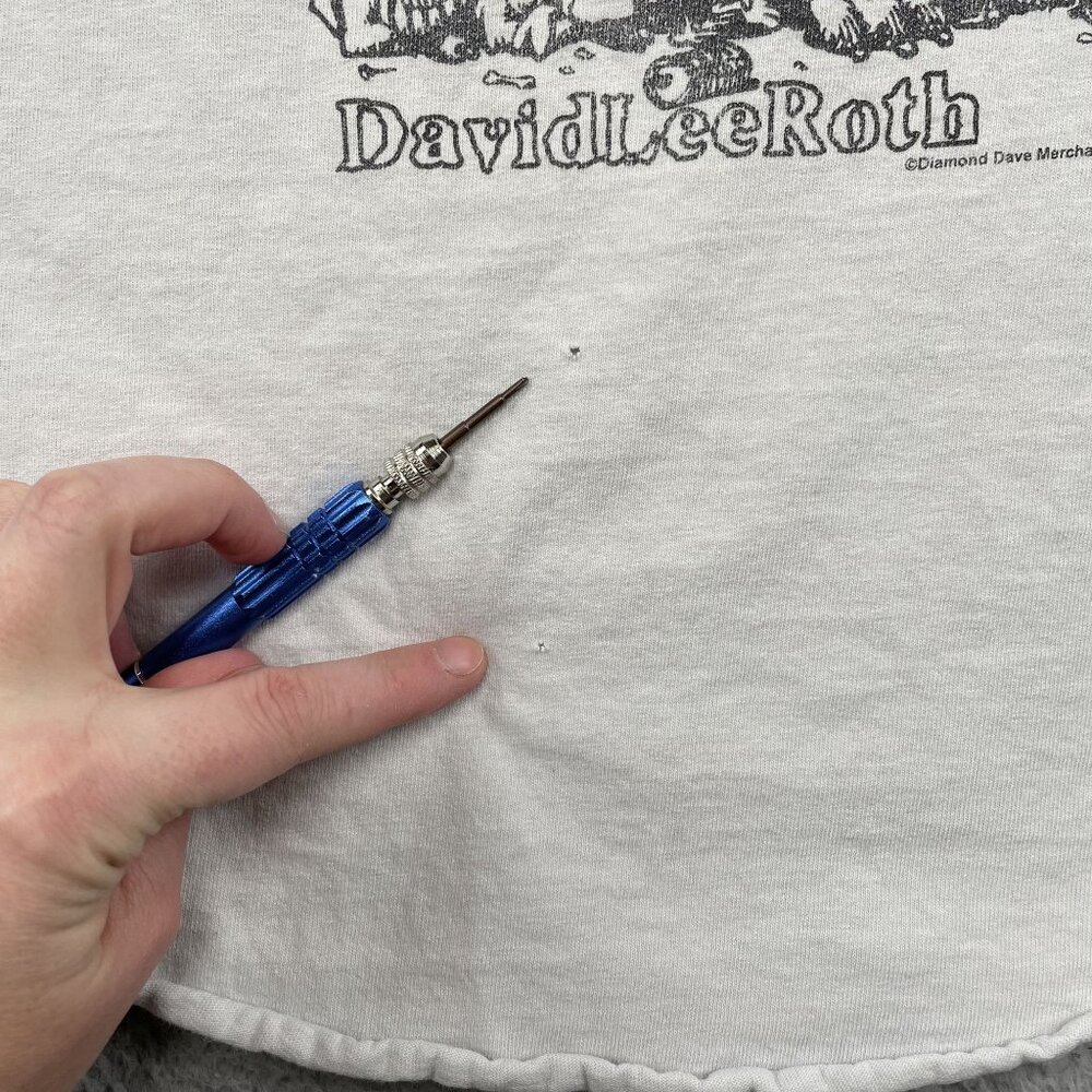 Vintage David Lee Roth Raglan Shirt Mens Large White Navy Nothin' But Yeah! - Picture 8 of 10